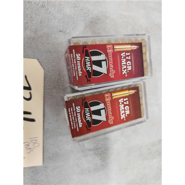 100 Rounds Of 17 HMR 17Grain V Max