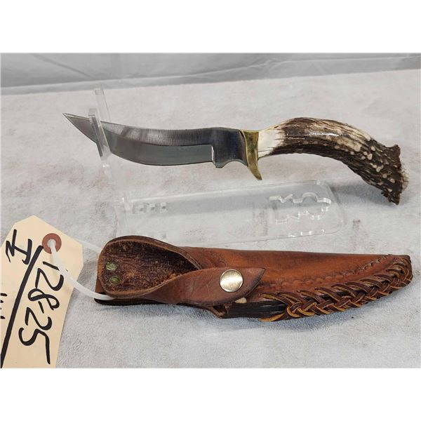 Hand Crafted Antler Handle Hunting Knife By Jacob's Custom