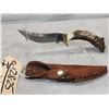 Image 1 : Hand Crafted Antler Handle Hunting Knife By Jacob's Custom