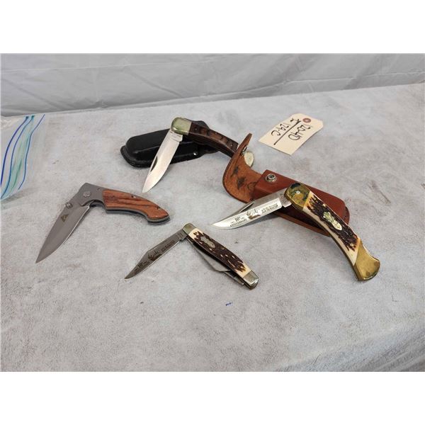 Collection Of 4 Lock Blade Folding Knives