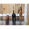 Image 1 : 3 Leather African Animal Sculptures