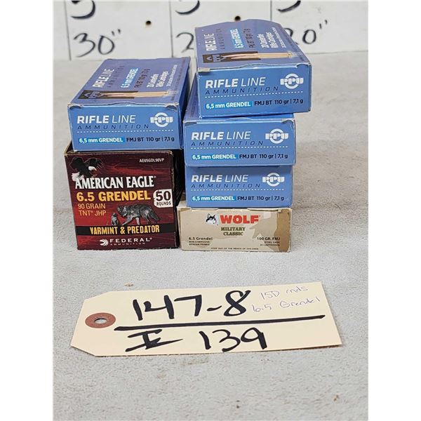 150 Rounds Of 6.5 Grendel Ammunition