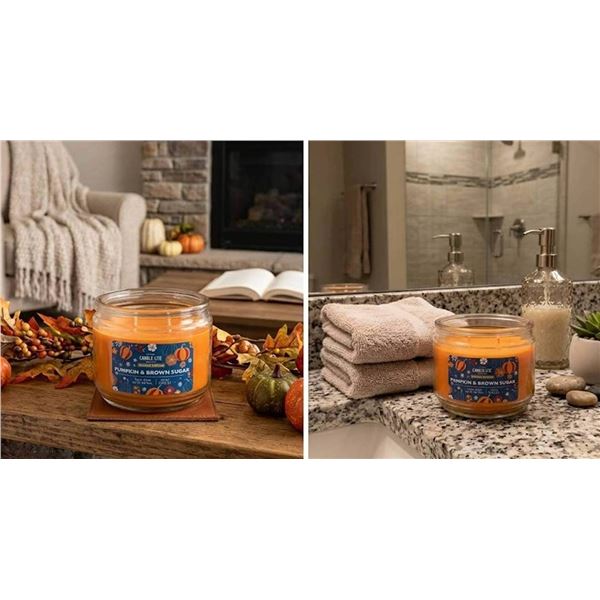 Case of 4 - Candle-lite 10oz 3 Wick Pumpkin & Brown Sugar Candle