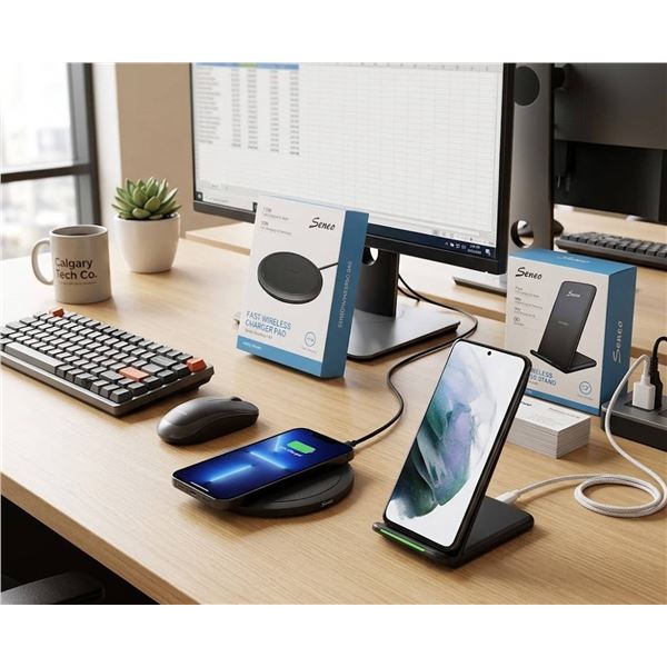 Seneo Wireless Charger Pad and Stand Set