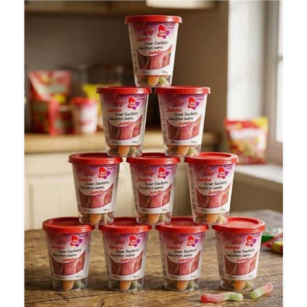 Lot of 12 Koala Kup Jumbo Sour Suckers 140g Pack