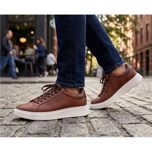ALDO Men's Brown Leather Sneakers Size 10