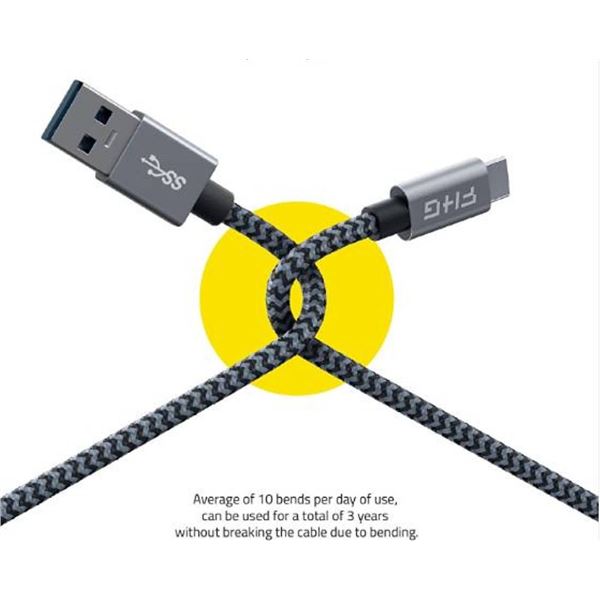 Lot of 2 - FHG USB 3.0 Braided Cable 2-Pack Sets