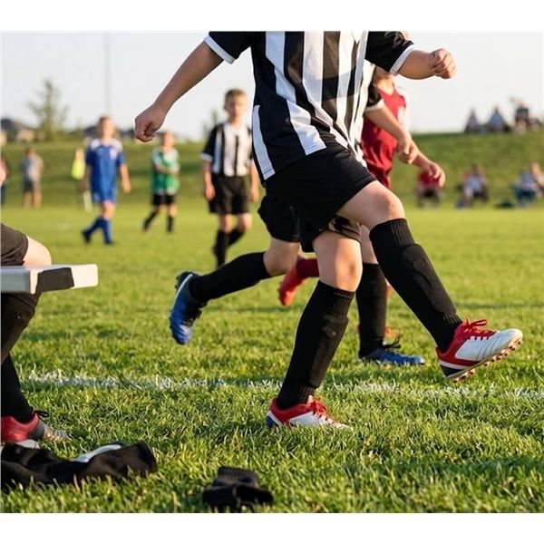 6 Pairs Kids Soccer Socks Black (7-10Y)