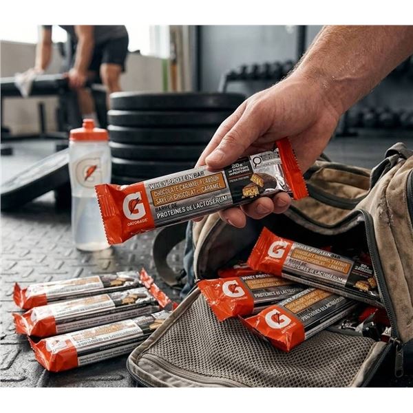 Gatorade Whey Protein Bars, 12 x 80g Chocolate Caramel Flavor