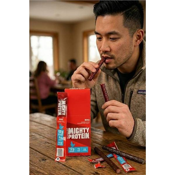 Lot of 3 - Maple Leaf Mighty Protein BBQ Chicken Sticks (12 x 32g)