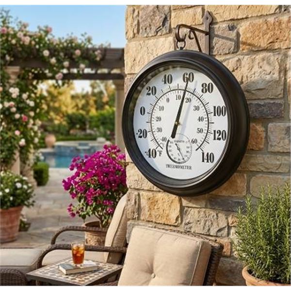 Analog Wall Thermometer with Hygrometer