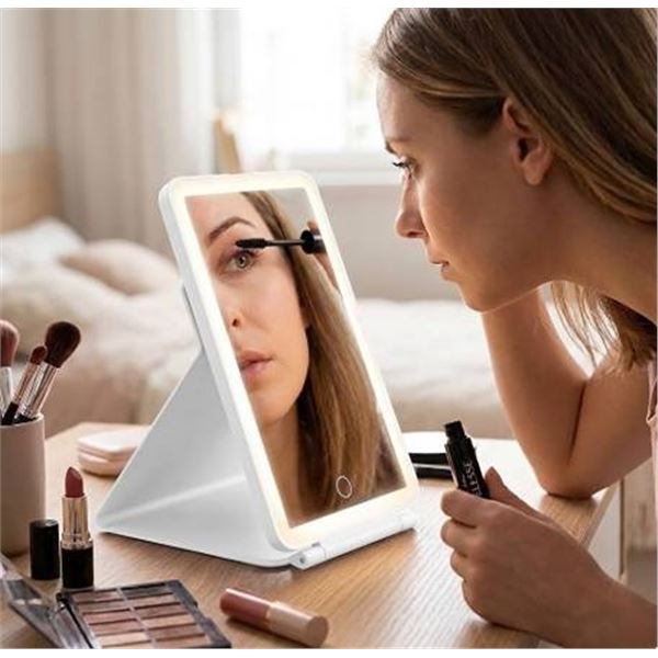 LED Folding Makeup Mirror with Battery