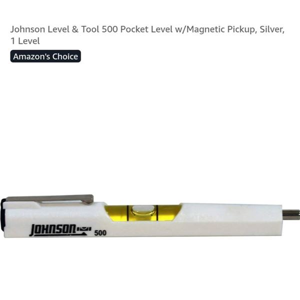 Lot of 3 - Johnson 500 5-Inch Magnetic Pocket Level
