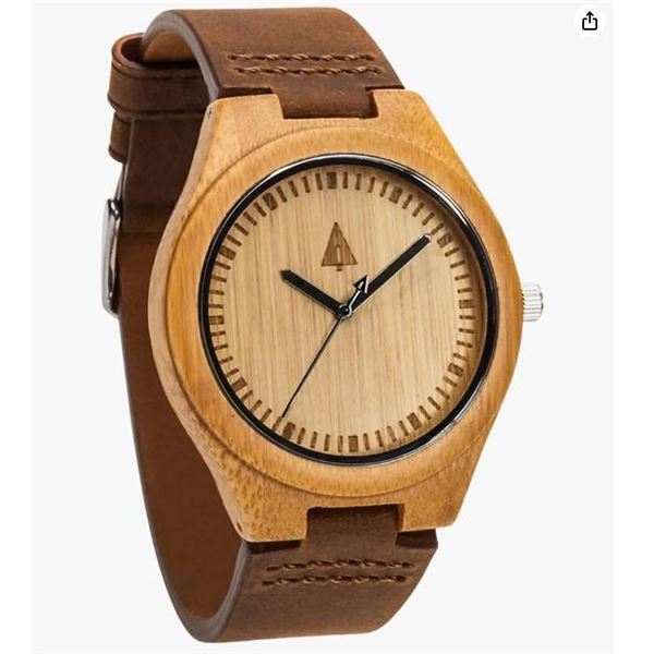 Treehut Menâ€™s Wooden Bamboo Watch