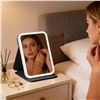 Image 1 : Folding LED Makeup Mirror with Battery **White**