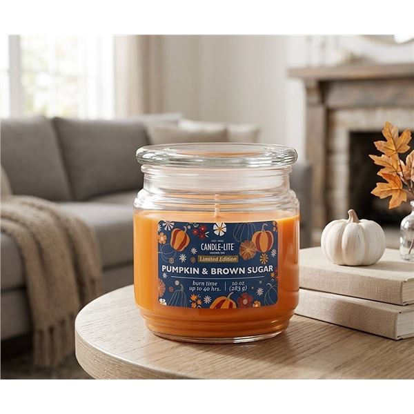 Case of 4 - Candle-lite 10oz Pumpkin & Brown Sugar Candle