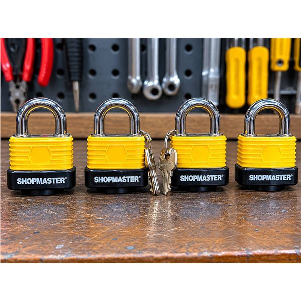 ShopMaster Weather Resistant Padlocks 4 Pack