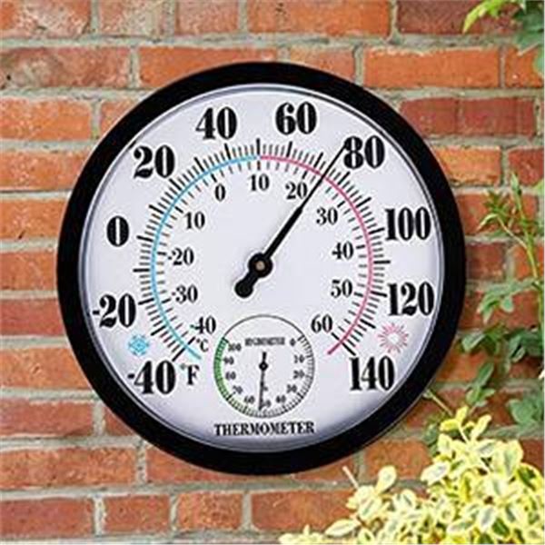 Black Indoor Outdoor Wall Thermometer