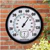 Image 1 : Black Indoor Outdoor Wall Thermometer