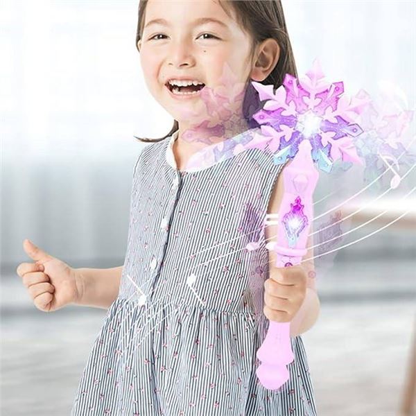 Light Up Glow Snowflake Wand Pink