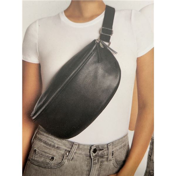 SIRIANO Genuine Leather Sling Bag Black