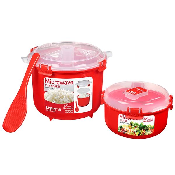 Sistema Microwave Rice Cooker Set, Red