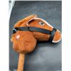 Image 3 : Horse Stick Toy Plush Soft Head Brown