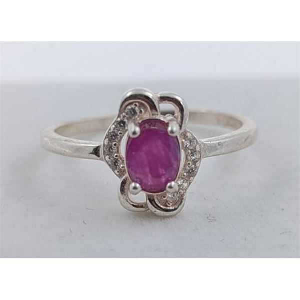 2.08 ct Silver Ruby Ring with Certificate