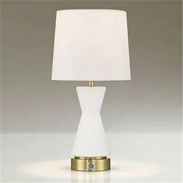 WITHROMI Small Table Lamp, Brass Base