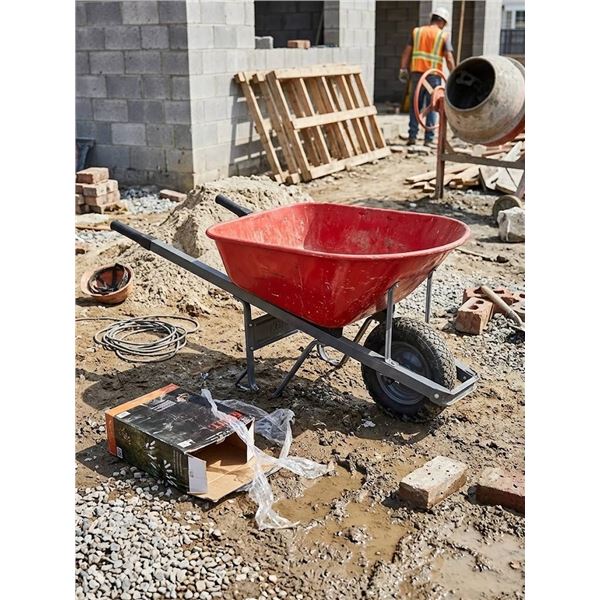 6 Cubic Foot Steel Wheelbarrow Set