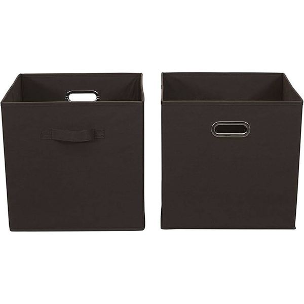Amazon Basics Storage Bins Metallic Black 2pk