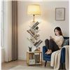 Image 1 : ZEXVIDA Bookcase with Lamp, Gold/White