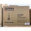 Image 2 : ZEXVIDA Bookcase with Lamp, Gold/White