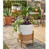 Image 1 : Rivet Mid-Century Ceramic Planter with Stand