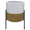 Image 2 : Rivet Mid-Century Ceramic Planter with Stand