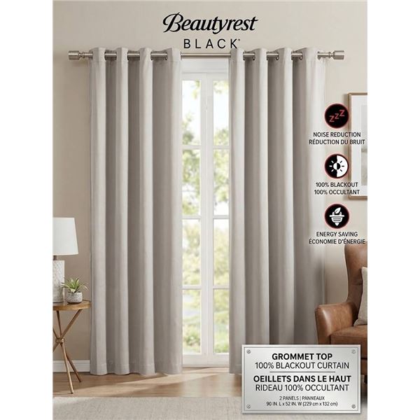 Beautyrest Blackout Curtain Set, 2 Panels