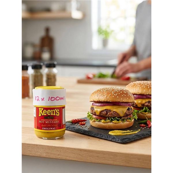 Keen's Prepared Hot Mustard 100ml Jar x 12