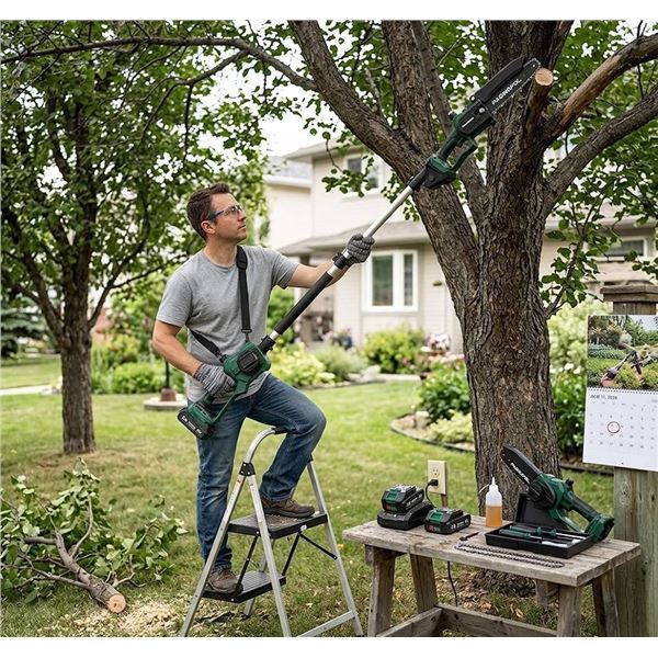 PAOWAFOL 2-in-1 Cordless Pole Saw Set