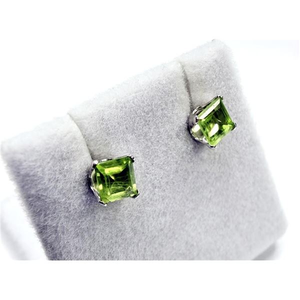 10KT White Gold Natural Peridot Earrings, W/A $900.00. Peridot is the birthstone for August.