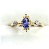 Image 3 : Gold Plated Sterling Silver Natural Tanzanite and CZ Ring, Size 7.75,W/A $350.00. Tanzanite is the b