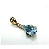 Image 1 : Gold Plated Sterling Silver Natural Blue Topaz and CZ Pendant, W/A $550.00. Blue Topaz is the births