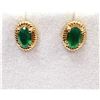Image 1 : Gold Plated Sterling Silver Natural Green Onyx Earrings, W/A $550.00.