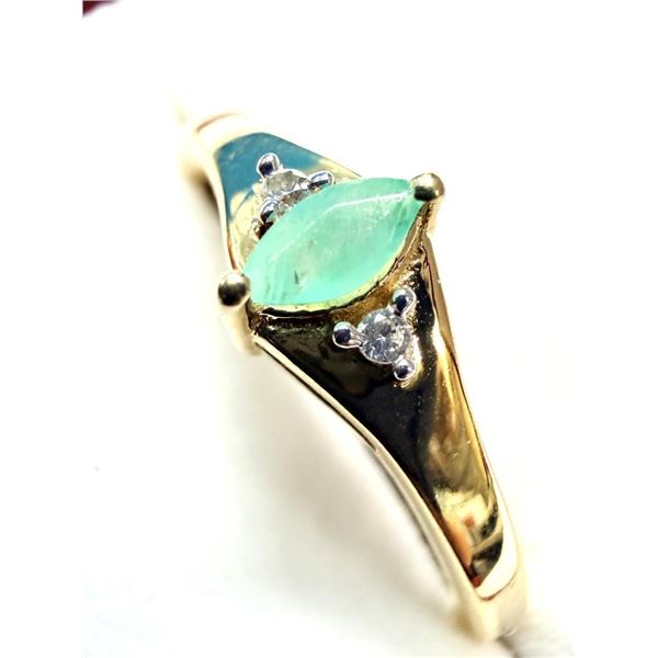 Gold Plated Sterling Silver Natural Emerald Ring, Size 9, W/A $550.00. Emerald is the birthstone for