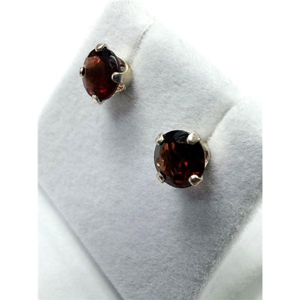 Sterling Silver Natural Garnet Earrings, W/A $430.00. Garnet is the birthstone for January.