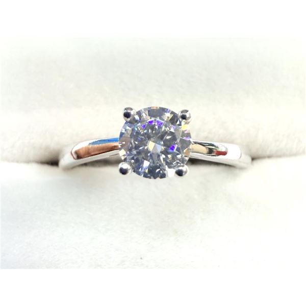 Sterling Silver Moissanite Ring, Size 6, W/A $180.00.
