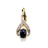 Image 1 : Gold Plated Sterling Silver Natural Blue Sapphire and CZ Pendant, W/A $550.00. Sapphire is the birth