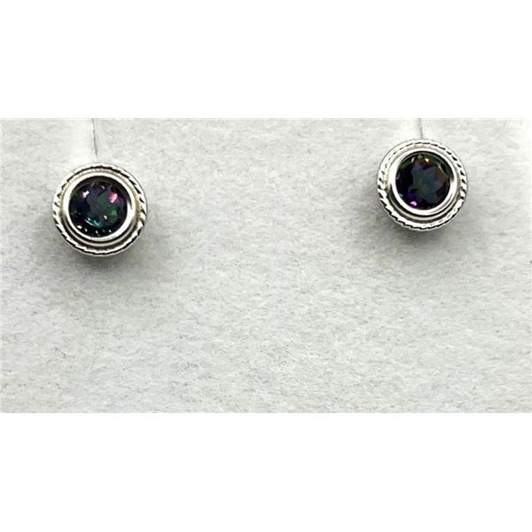 Sterling Silver Natural Mystic Topaz Earrings, W/A $400.00.
