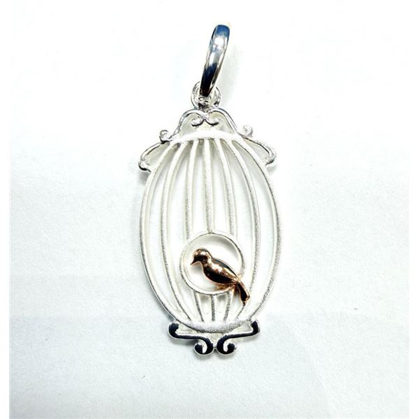Sterling Silver and Rose Gold Plated Bird Element Pendant, W/A $300.00.