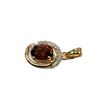 Image 1 : Gold Plated Sterling Silver Natural Garnet Pendant with CZ, W/A $550.00. Garnet is the birthstone fo