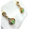 Image 3 : Gold Plated Sterling Silver Natural Emerald Earrings, W/A $400.00. Emerald is the birthstone for May